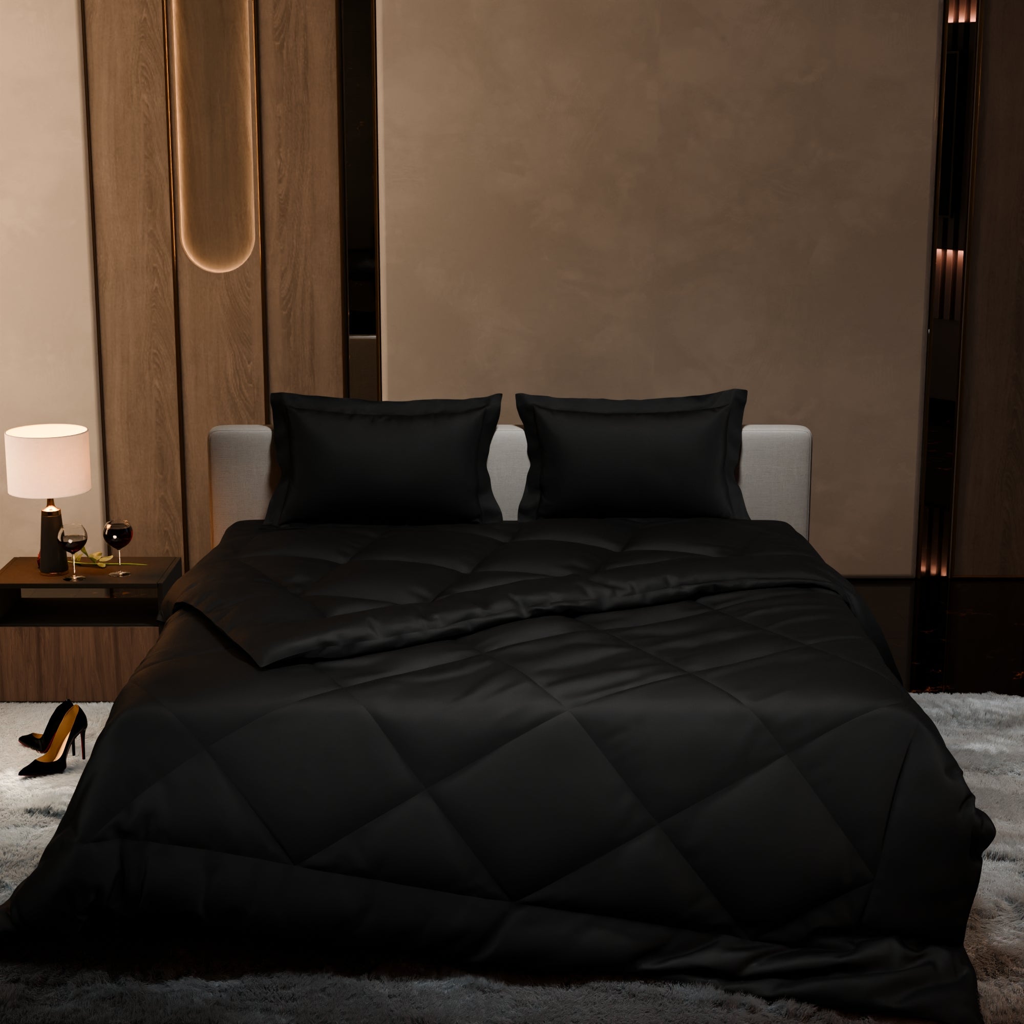 Midnight Black Bed in a Bag