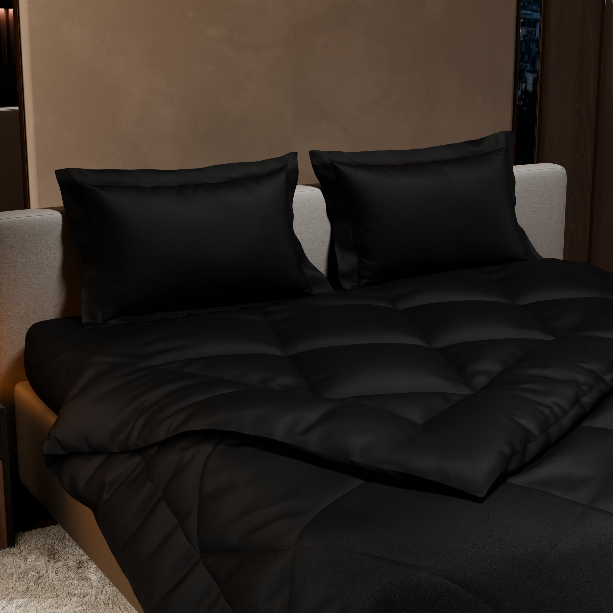 Midnight Black Bed in a Bag
