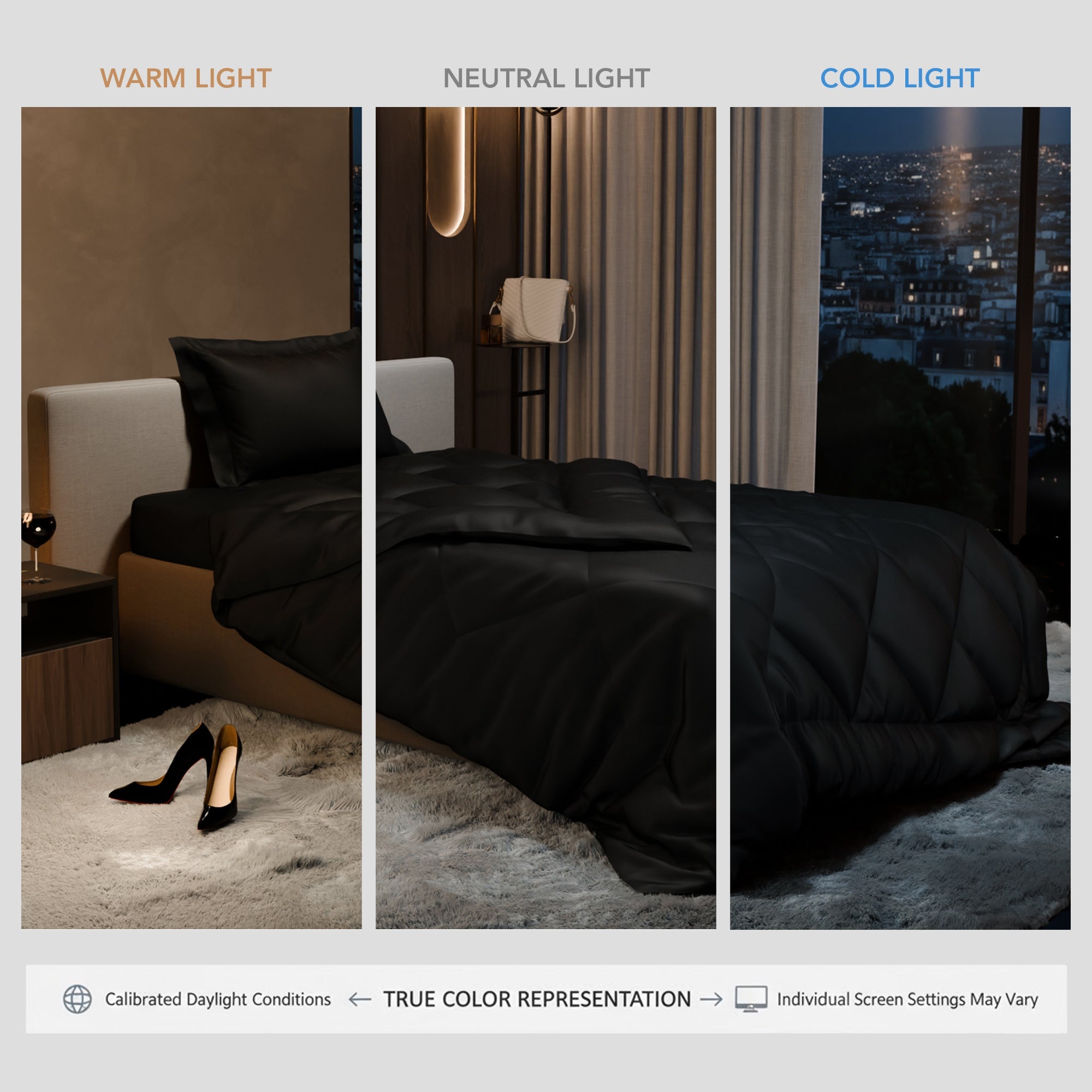 Midnight Black Bed in a Bag
