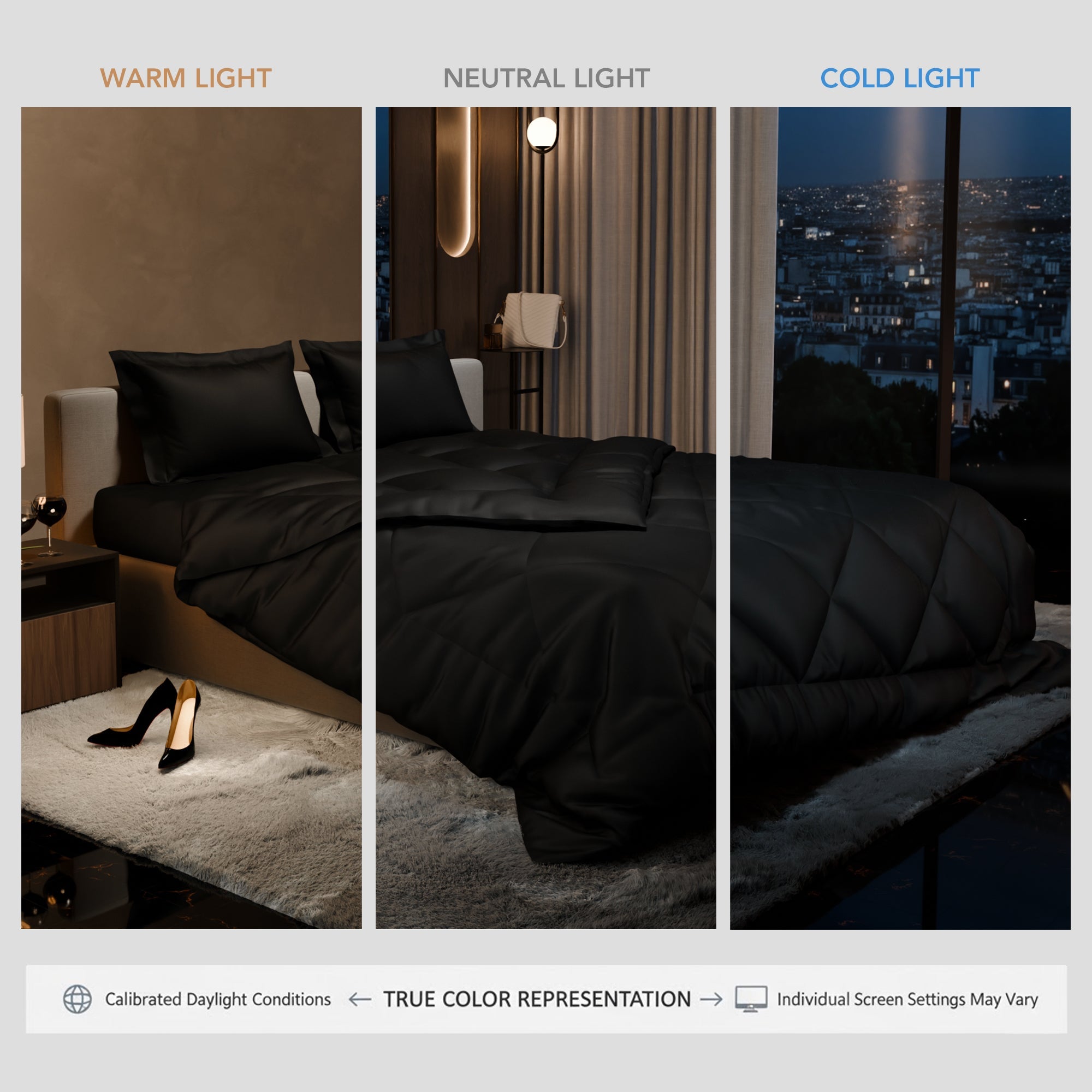 Midnight Black Bed in a Bag